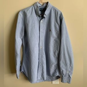 Solid Blue Ralph Lauren Button Down Long Sleeve Shirt